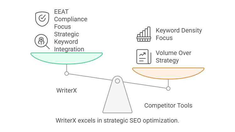 WriterX excels in strategic SEO optimization